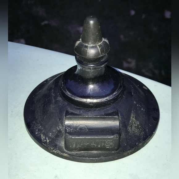 Art Deco Antique Higgins Rubberized Lidded Ink Well with Bulbed Dropper - Picture 3 of 16